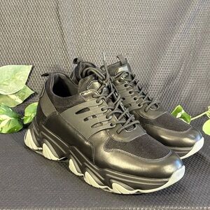 New Height Increase Sneaker Elevator Shoe Black CMR Chamaripa